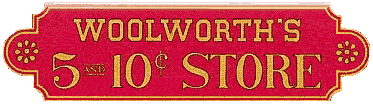 Replica of the original hanging sign at Woolworth's Lancaster, Pennsylvania