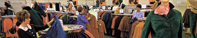 The fashion department in Woolco, Oadby, Leicestershire in 1967