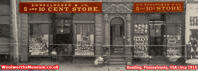 One of the original F. W. Woolworth stores in the USA - Reading, Pennsylvania, pictured in about 1914