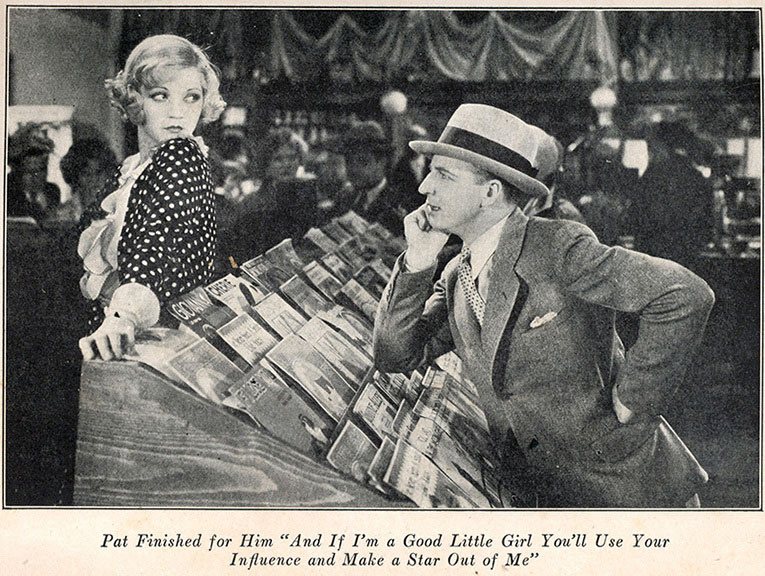 Alice White as Pat, serving on the Music Counter at the Woolworth's Five-and-Ten (originally published by Efrus & Bennett Inc, New York, 1929)