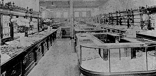 Main salesfloor in the Lancaster Pennsylvania branch of Woolworth's before World War I.  (Image with special thanks to Mr. Scott Oakford)