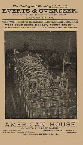 Theatre programme from the Roof Garden of the first Woolworth Building in Lancaster, PA.