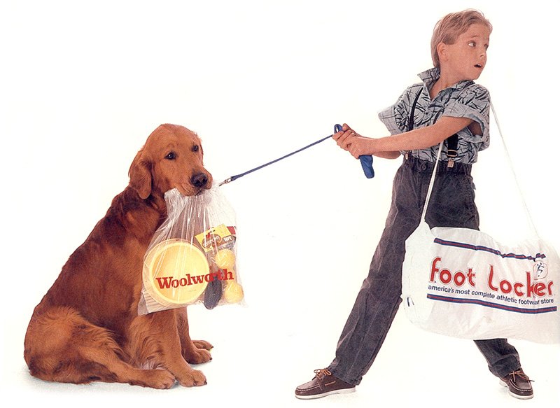 By the late 1980s Woolworth Variety was in the dog house, despite rapidly rising sales and profits, as clearly illustrated by this image on the back cover of the giant Corporations 1986 Annual Report