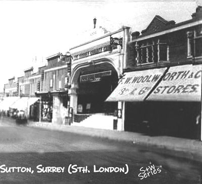 At the suggestion of Frank Picot Woolworth Sutton used its sunblinds to protect visitors from the Gaumont Cinema from the rain