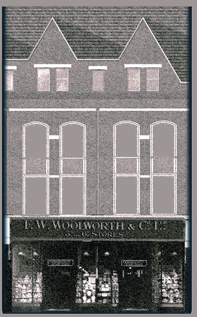 The original F.W. Woolworth store No. 78 at 148-150 Streatham High Road, SW16 before extension, as it looked when it opened on 14 December 1918