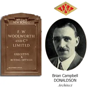 The Scottish F.W. Woolworth architect Brian Campbell Donaldson, who was based at its London headquarters in New Bond Street, Mayfair, W1