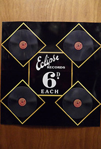 A 1931 sign promoting Eclipse Records at Woolworth's written by the up and coming songwriter Harry Leon, whose work had been chosen for Gracie Fields' first film, 'Sally, Pride of our Alley'