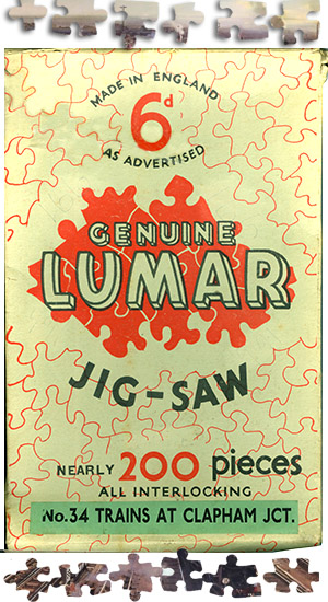 Sixpenny Lumar Jigsaw Puzzles with fully-interlocking pieces were best sellers at Woolworth's between the World Wars and remain highly collectable today
