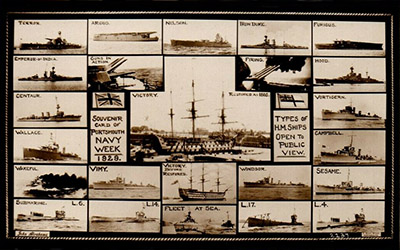 One of a range of nautical themed postcards stocked in the Woolworth stores adjacent to a Royal Naval Dockyard in 1929