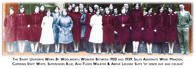 Staff uniforms were an important part of F.W. Woolworth's Corporate Identity from its earliest days in the British Isles, but in North American Associates wore their own clothes from 1879 until after World War II