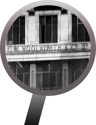 The Woolworth's fascia that hang below the first floor windows of Victory House in Kingsway during the 1920s, by kind permission of H.M. King George V. (Fortunately his beloved guiding light, spouse Queen Mary of Teck, loved shopping at Woolies!)