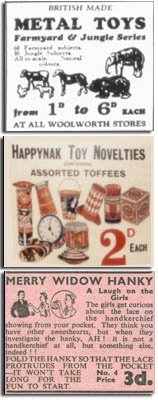 Simple toys at rock bottom prices - the hallmark of Woolworths in the early days